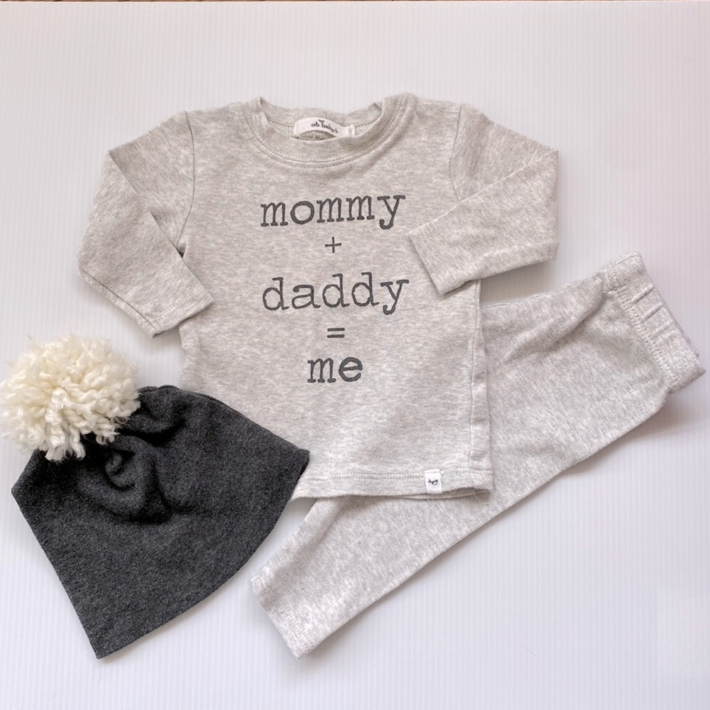 3-6m OH BABY! Set with Infant Yarn Pom Pom Beanie Hat